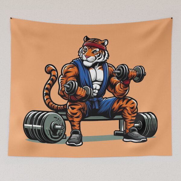 Item preview, Strong Bodybuilder Tiger designed and sold by PierreAlbijanic.