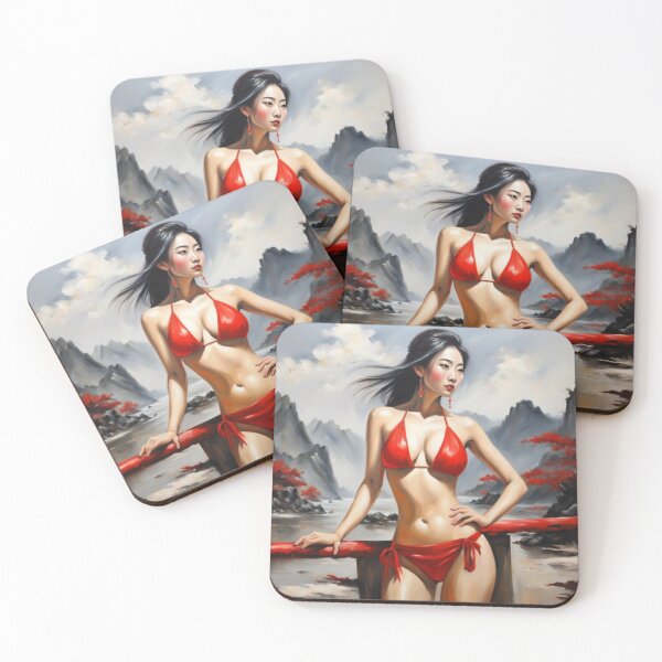 Item preview, Beautiful Chinese bikini girl by river designed and sold by JackFreestone.