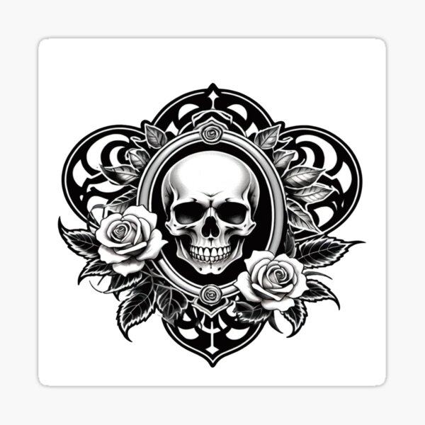 Item preview, skull and roses designed and sold by MOON8BEAM.