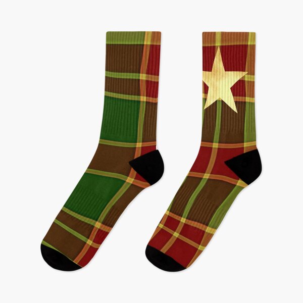 Item preview, Golden Star on gingham red green designed and sold by CreaTwinkles.