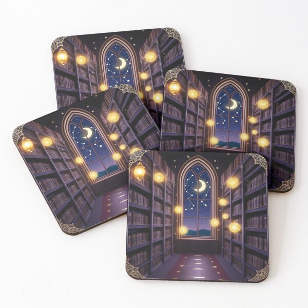 Item preview, Celestial Library at Midnight - Dark Academia Wall Art designed and sold by Bilikaru.