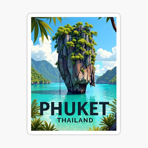 Item preview, A Pop Art Travel Print of Phuket - Thailand designed and sold by StudioRedKoala.