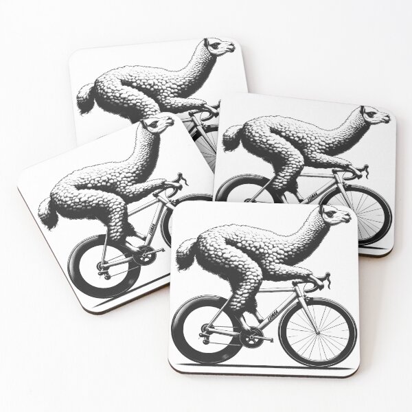 Item preview, Llama Alpaca Riding Bike Biker Bicycle Lover Biking designed and sold by Kimberley King Art  King Art.