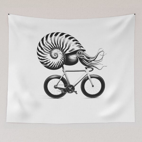 Item preview, Nautilus Riding Bike Biker Bicycle Lover Biking designed and sold by Kimberley King Art  King Art.