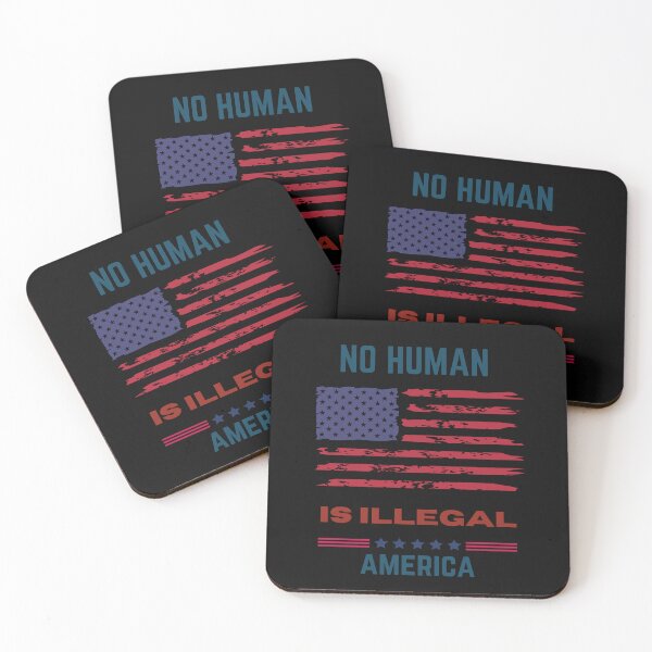 Item preview, NO HUMAN IS ILLEGAL AMERICA designed and sold by FestivityFinds.