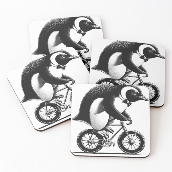 Item preview, Penguin Riding Bike Biker Bicycle Lover Biking designed and sold by Kimberley King Art  King Art.