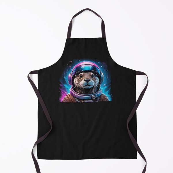Item preview, Modern Trendy Funny Cute Otter Astronaut in Space Lightning rainbow neon designed and sold by SOUFIANE1991.