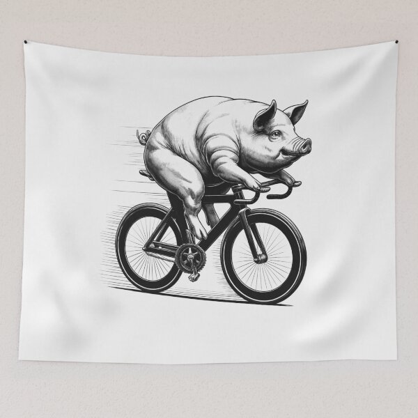 Item preview, Pig Riding Bike Biker Bicycle Lover Biking designed and sold by Kimberley King Art  King Art.
