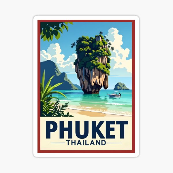 Item preview, A Pop Art Travel Print of Phuket - Thailand designed and sold by StudioRedKoala.