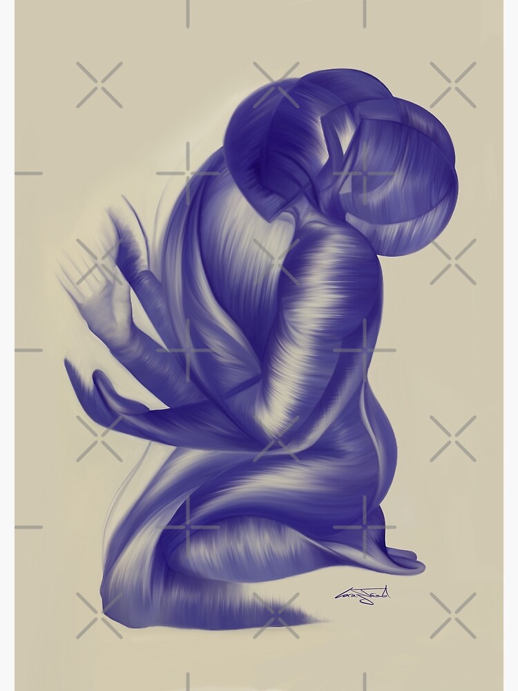 Thumbnail 3 of 3, Poster, Echoes in Indigo (Indigo) designed and sold by Larajtrad.