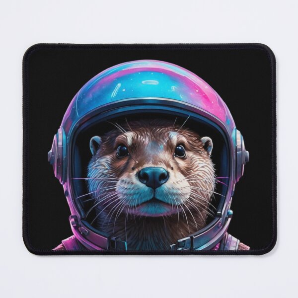 Item preview, Modern Trendy Funny Cute Otter Astronaut in Space Lightning rainbow neon designed and sold by SOUFIANE1991.