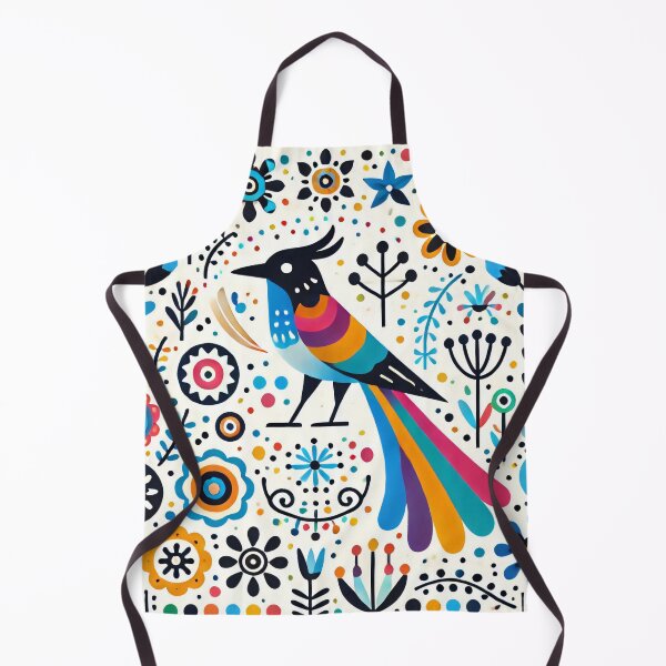 Item preview, Scandinavian Folk Art Magpie and Wildflowers - Vibrant Rainbow Colours by heidiannemorris designed and sold by FOLK ART FUSION.
