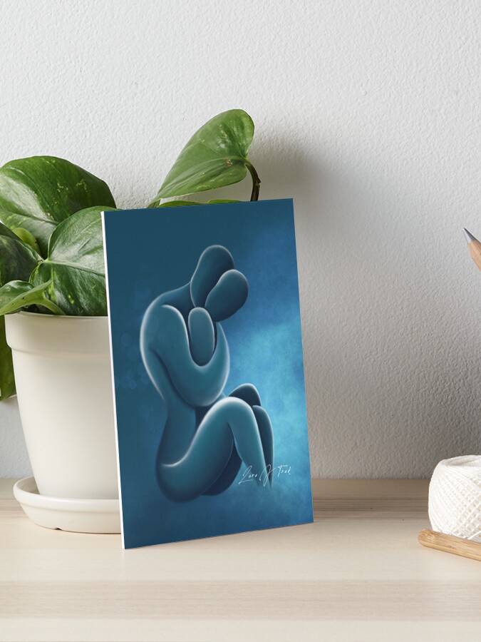 Thumbnail 1 of 2, Art Board Print, The Last Embrace – Emotional Figurative Art by Lara J. Trad designed and sold by Larajtrad.