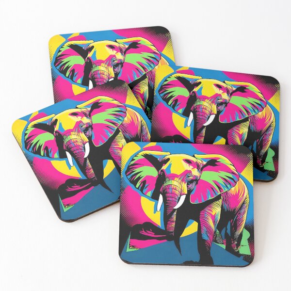 Item preview, Bright Fun Colourful Pop Art Elephant designed and sold by PaperCraftersUk.