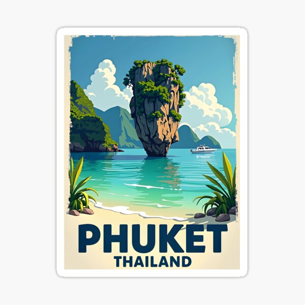 Item preview, A Pop Art Travel Print of Phuket - Thailand designed and sold by StudioRedKoala.
