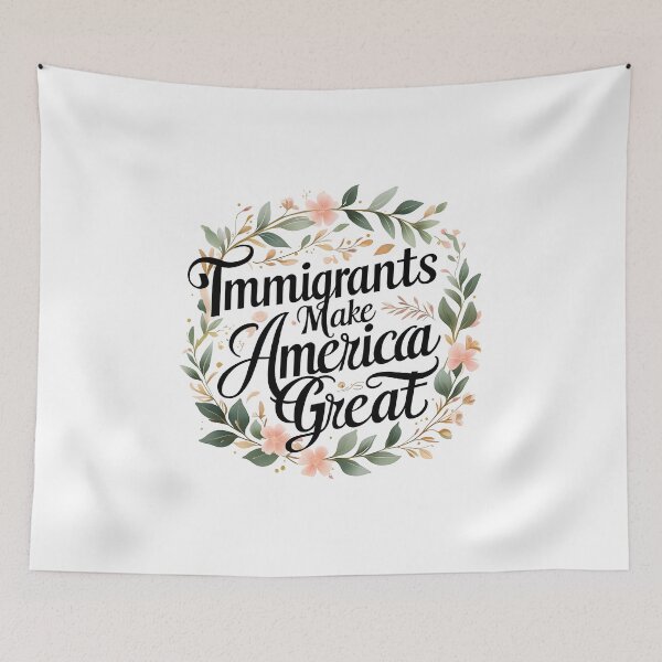 Item preview, Los inmigrantes hacen grande a Estados Unidos: diseño de corona floral designed and sold by MOBI-CASE.