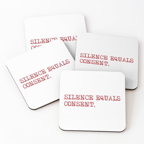 Item preview, Equals Consent in red typewriter font with dot designed and sold by deynaaz.