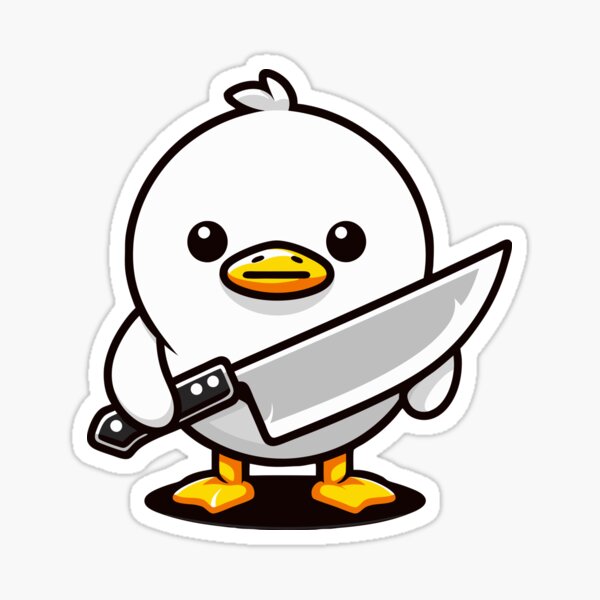Aperçu de l'œuvre Canard mignon avec un couteau créée et vendue par DarkZeka.