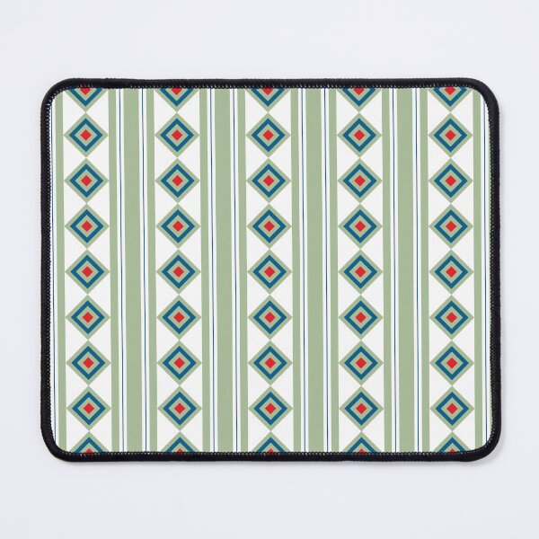 Item preview, Minimalist Stripy Chain of Diamonds Pattern, Green, Blue and Red designed and sold by scome.