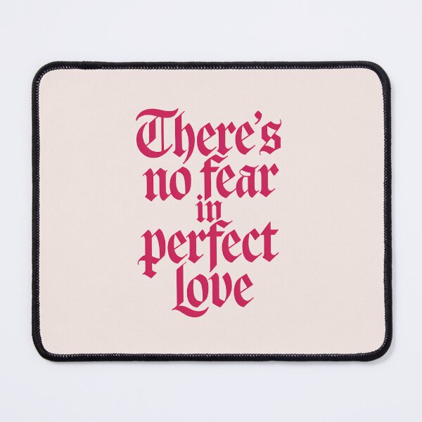 Item preview, There’s No Fear in Perfect Love Pink Bible Verse Christian Faith Art designed and sold by KnitLuv.