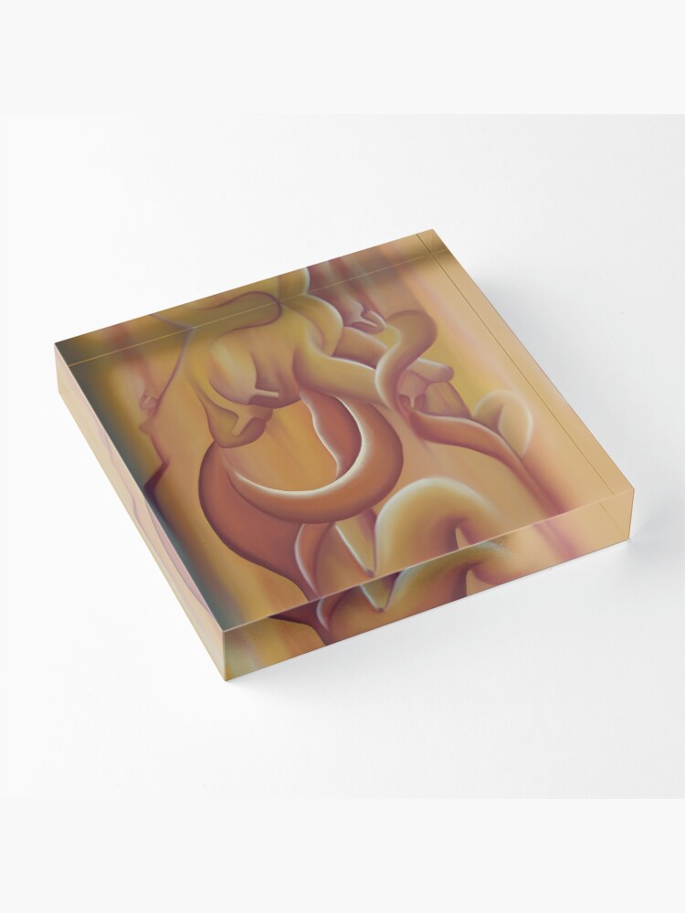 Thumbnail 3 of 5, Acrylic Block, Zeal (Ember) – Surreal Fluid Art by Lara J. Trad designed and sold by Larajtrad.