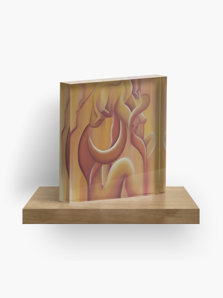 Thumbnail 1 of 5, Acrylic Block, Zeal (Ember) – Surreal Fluid Art by Lara J. Trad designed and sold by Larajtrad.