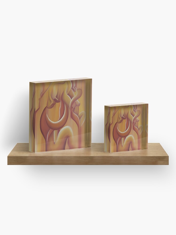 Thumbnail 4 of 5, Acrylic Block, Zeal (Ember) – Surreal Fluid Art by Lara J. Trad designed and sold by Larajtrad.