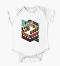 Geometric Summer Sunset Night One Piece - Short Sleeve