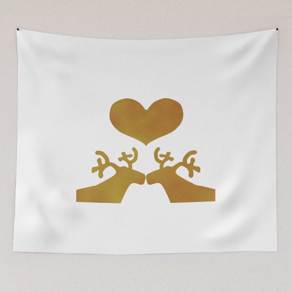 Item preview, Golden Reindeer couple on white designed and sold by CreaTwinkles.