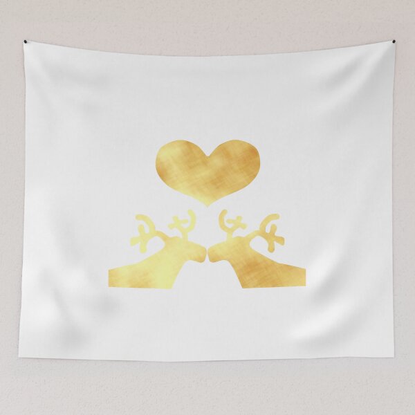 Item preview, Golden Reindeer couple on white designed and sold by CreaTwinkles.