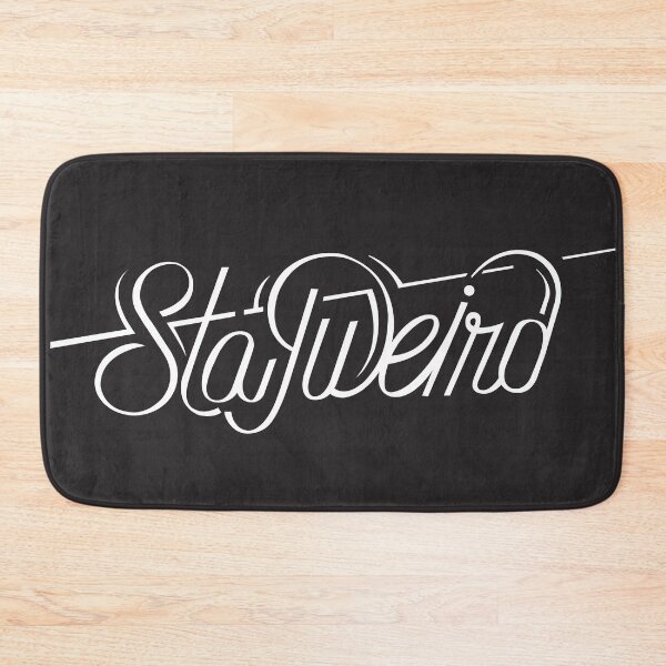 Item preview, Stay Weird Retro Art Style Hand Drawn Text in White designed and sold by Wiggly Lines.
