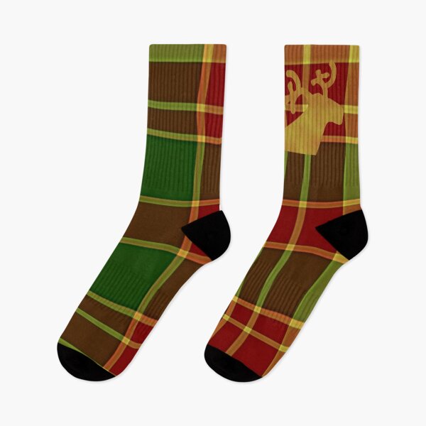 Item preview, Golden Reindeer on gingham red green designed and sold by CreaTwinkles.