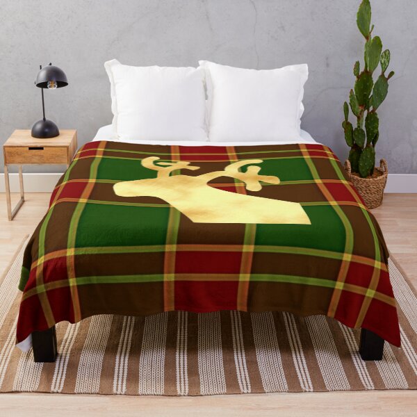 Item preview, Golden Reindeer gingham red green designed and sold by CreaTwinkles.