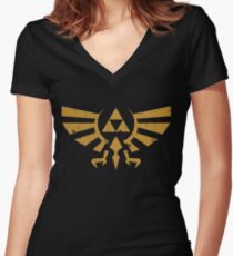 Triforce Crest - Legend of Zelda Women's Fitted V-Neck T-Shirt