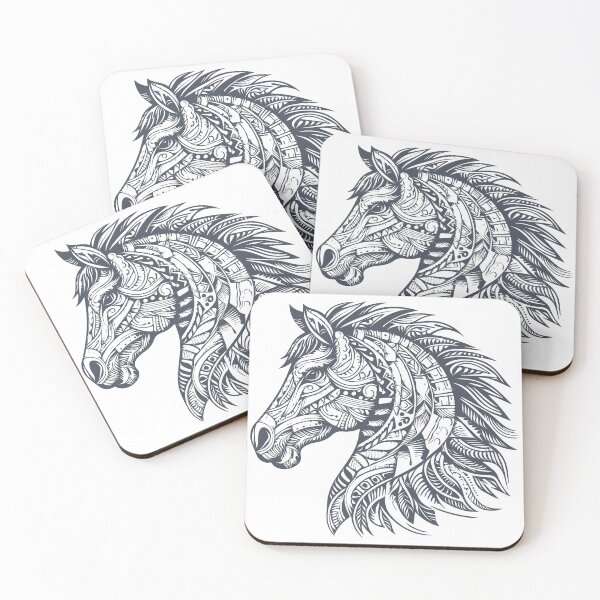 Aperçu de l'œuvre Tête de cheval tribale créée et vendue par crea8designs.