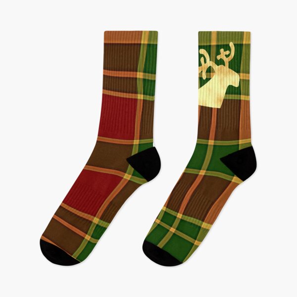 Item preview, Golden Reindeer on gingham green red designed and sold by CreaTwinkles.
