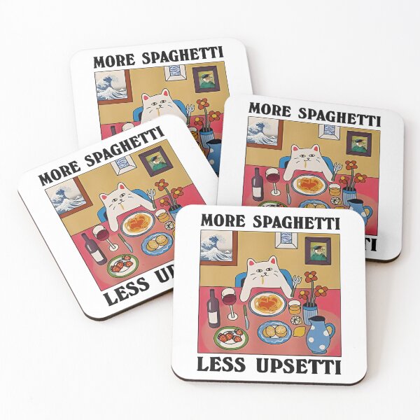 Item preview, More Spaghetti Less Upsetti Funny Cute Cat Saying designed and sold by DreamyNature.