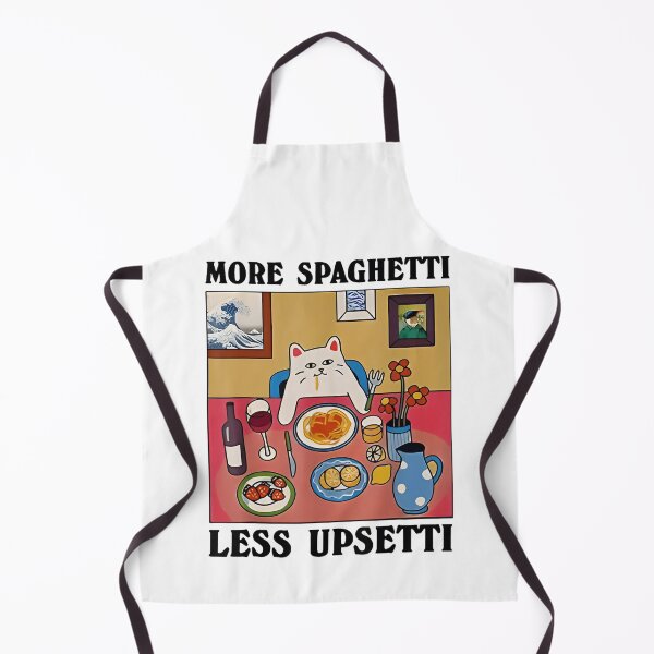 Item preview, More Spaghetti Less Upsetti Funny Cute Cat Saying designed and sold by DreamyNature.
