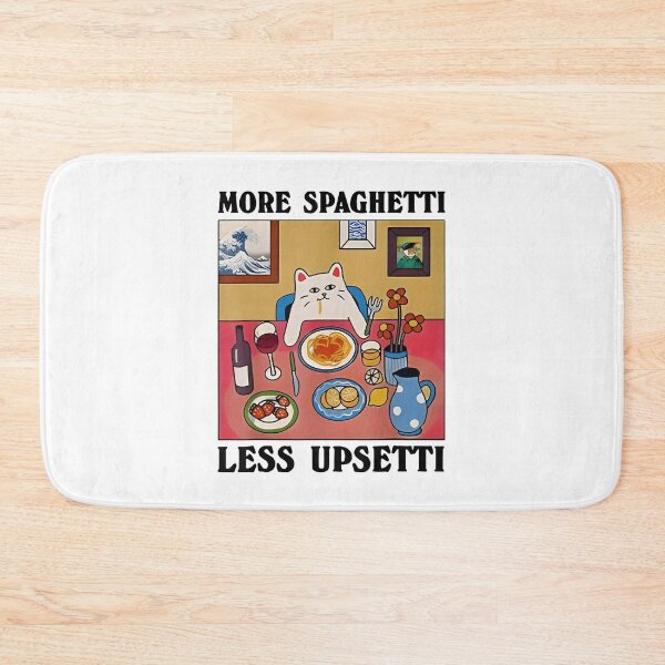 Item preview, More Spaghetti Less Upsetti Funny Cute Cat Saying designed and sold by DreamyNature.