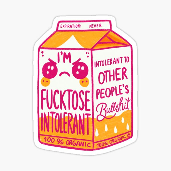 Artikel-Vorschau von F*cktose Intolerant: Sarkastische Milchkarton-Kunst, designt und verkauft von Itouchedabee.