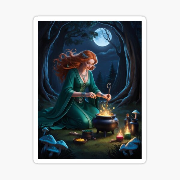 Item preview, celtic witch make magic potion designed and sold by Silvia Galliani.