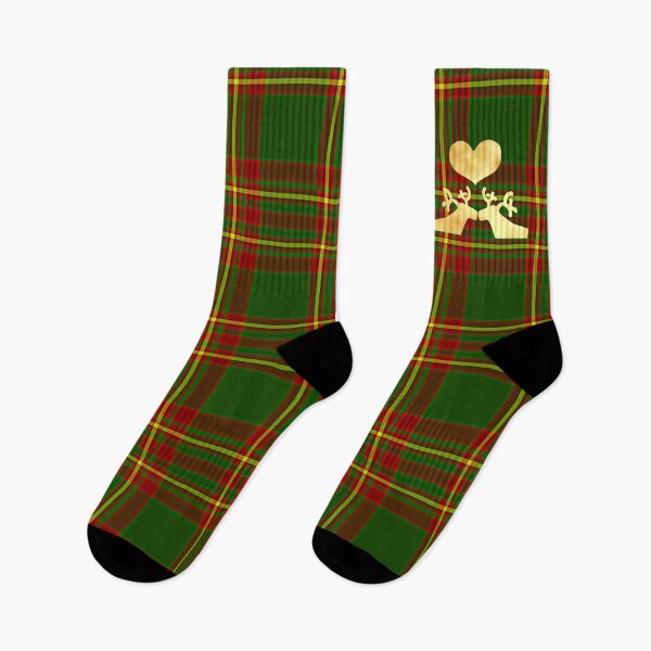 Item preview, Golden Reindeer couple on Tartan green designed and sold by CreaTwinkles.
