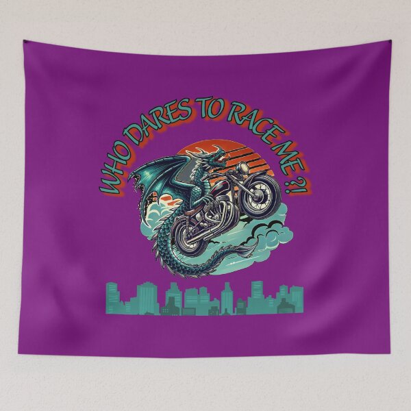 Item preview, Who Dares To Race Me?! Dragon Motorcycle Riders Bikers Sky designed and sold by GoDare.