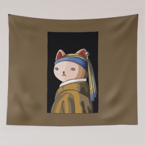 Item preview, Cat With A Pearl Earring designed and sold by Murmur Ink Crow.