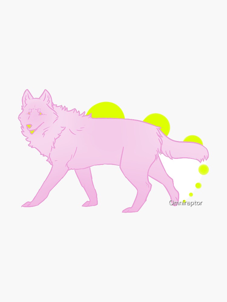 "Pink Pastel Wolf Sticker" Sticker for Sale by Omniraptor Redbubble