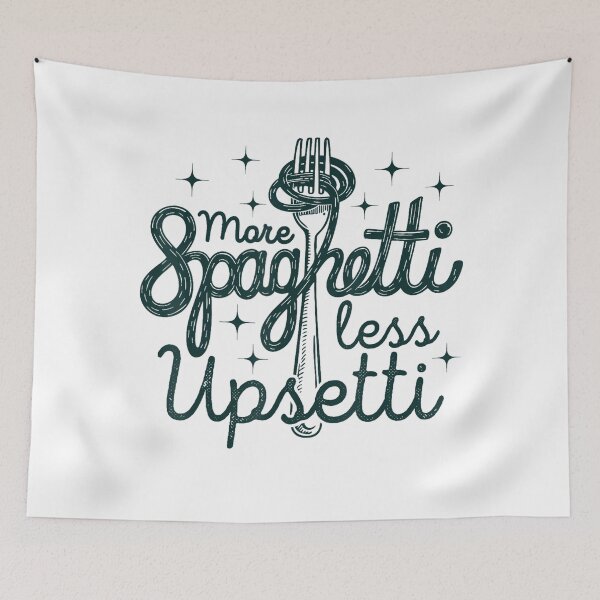 Item preview, More Spaghetti Less Upsetti Funny Meme designed and sold by DreamyNature.