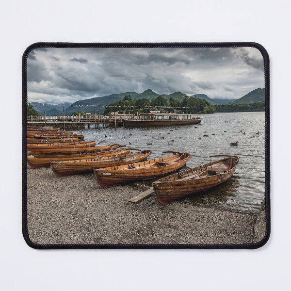 Item preview, Tranquil Lakeside at Derwentwater with Wooden Boats designed and sold by David Patterson.