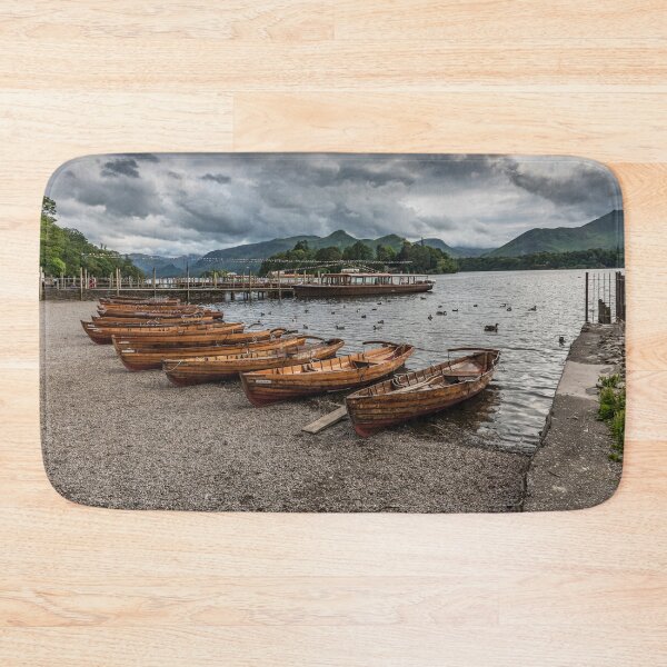Item preview, Tranquil Lakeside at Derwentwater with Wooden Boats designed and sold by David Patterson.