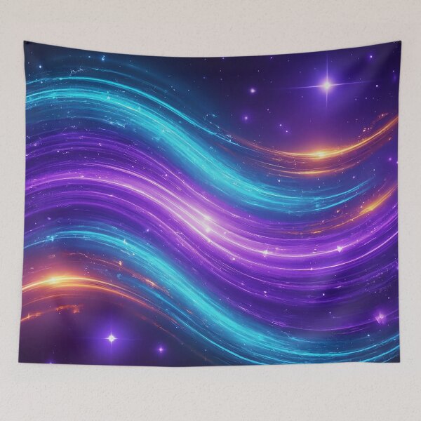 Item preview, Cosmic Energy Waves – Vibrant Swirls of Purple and Blue designed and sold by DscapeDesigns.