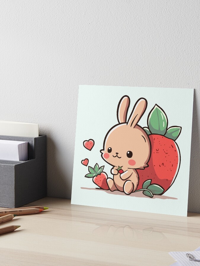 絵画 strawberry & cutie rabbit 絵画 strawberry & cutie rabbit 絵画